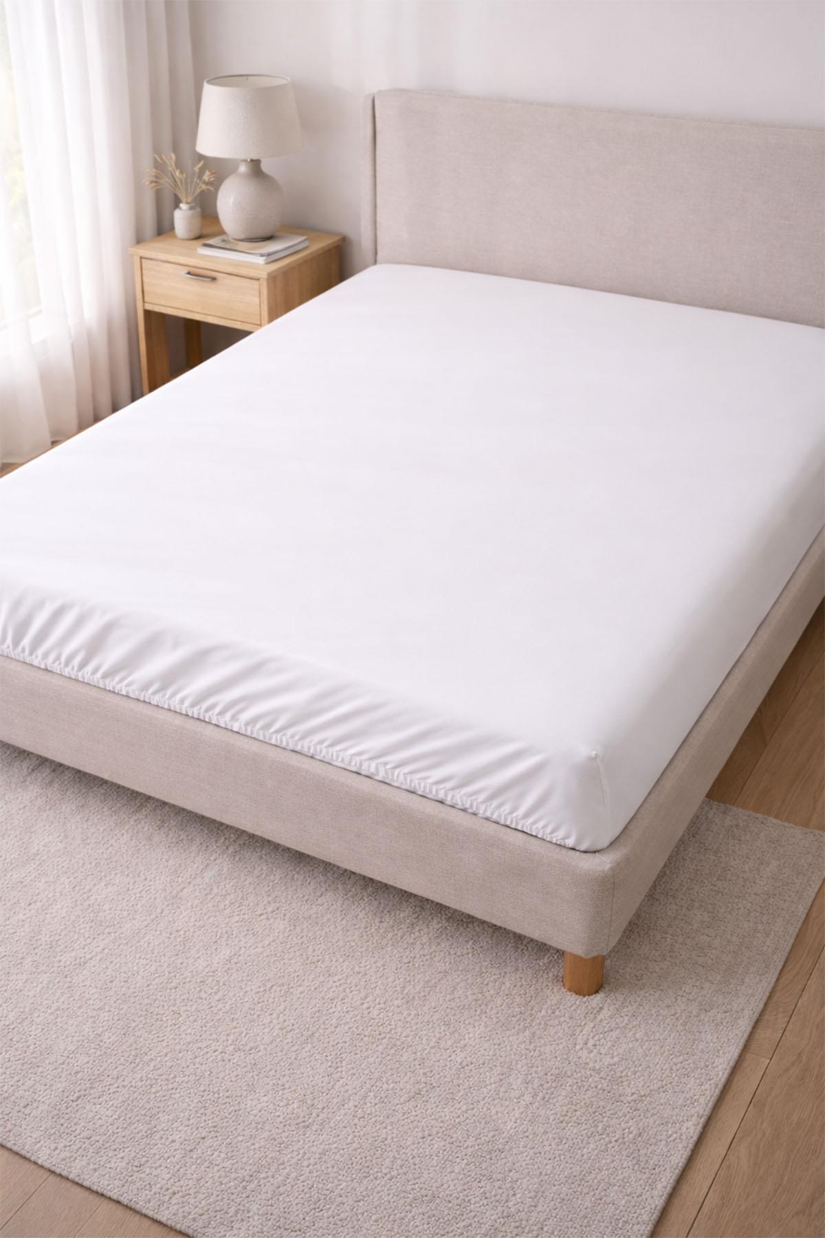 Basic Cotton Sateen Fitted Sheet with Elastic All Around (160 x 200 cm)