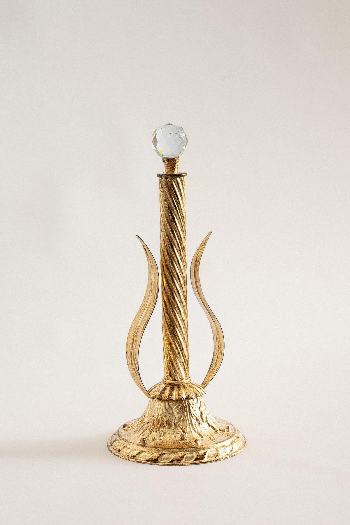 Crystal Gold Leaf Detailed Paper Towel Holder - Nazik Home - Value for My Home!