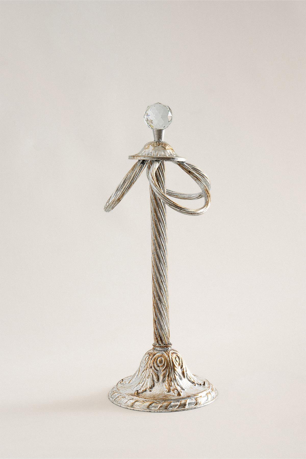 Crystal Silver Leaf and 3-Pendant Detail Paper Towel Holder - Nazik Home - Value for My Home!