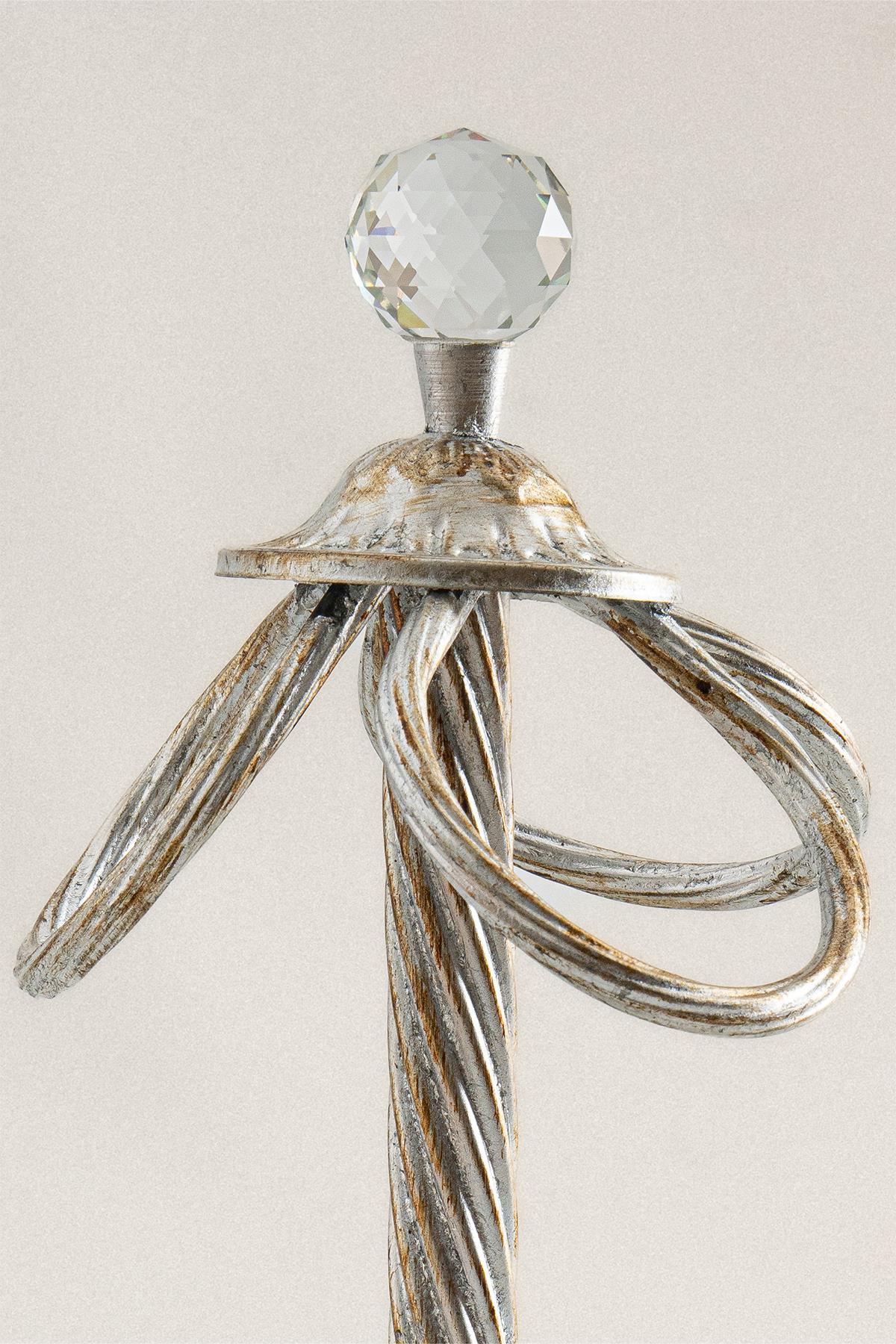 Crystal Silver Leaf and 3-Pendant Detail Paper Towel Holder - Nazik Home - Value for My Home!