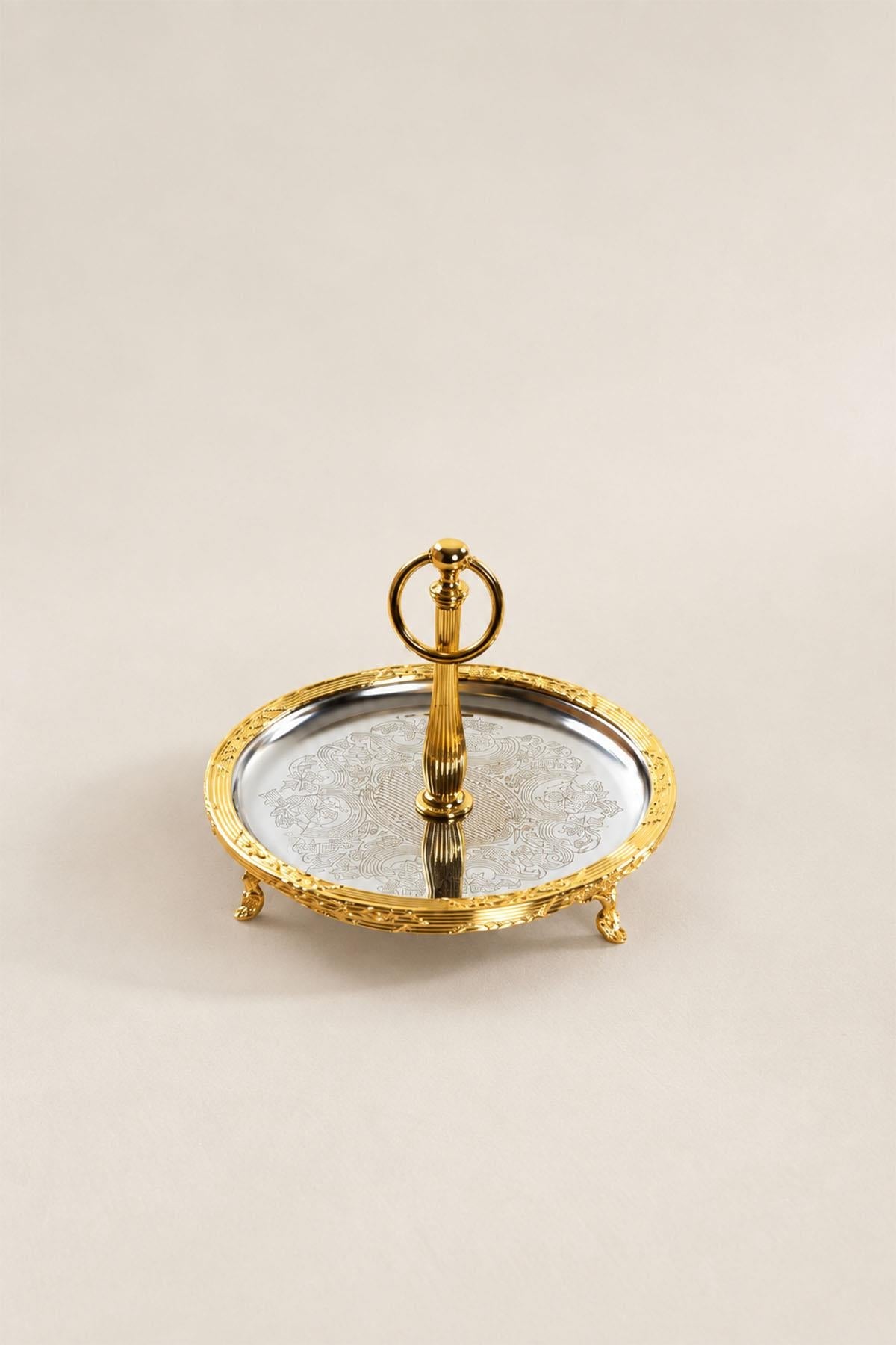 Kessa Serving Tray with Gold Detail Handles (19 cm)