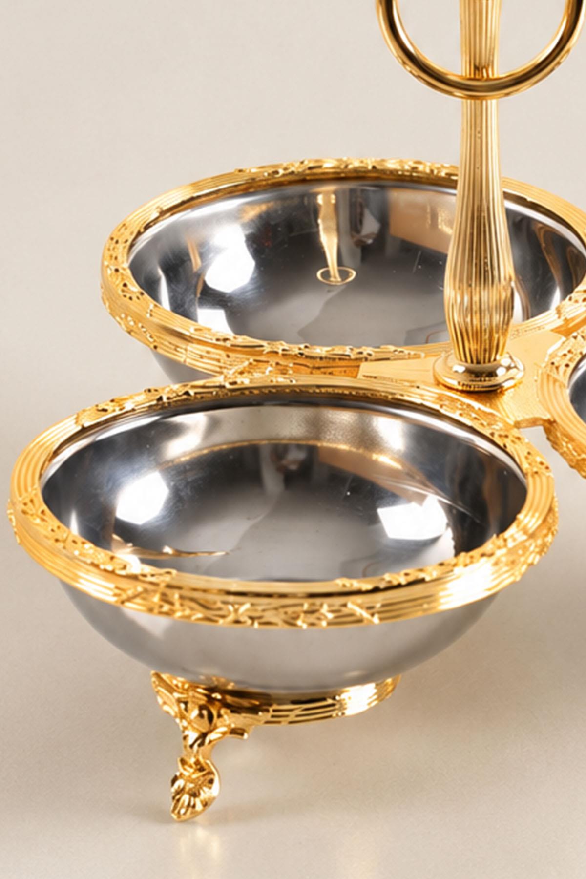 Kessa Gold Detailed 3-Piece Snack Bowl