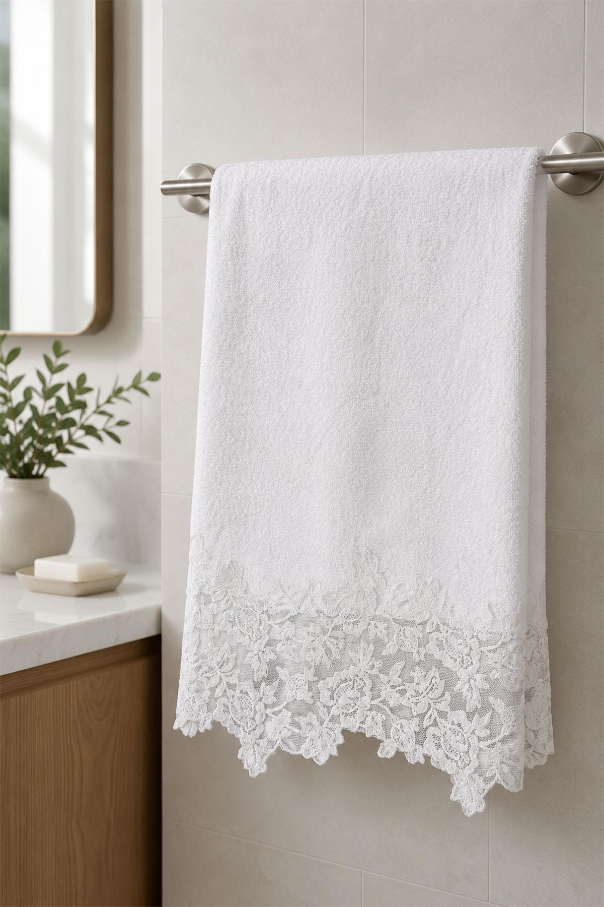 Öykü Lace Face Towel (50 x 90 cm)