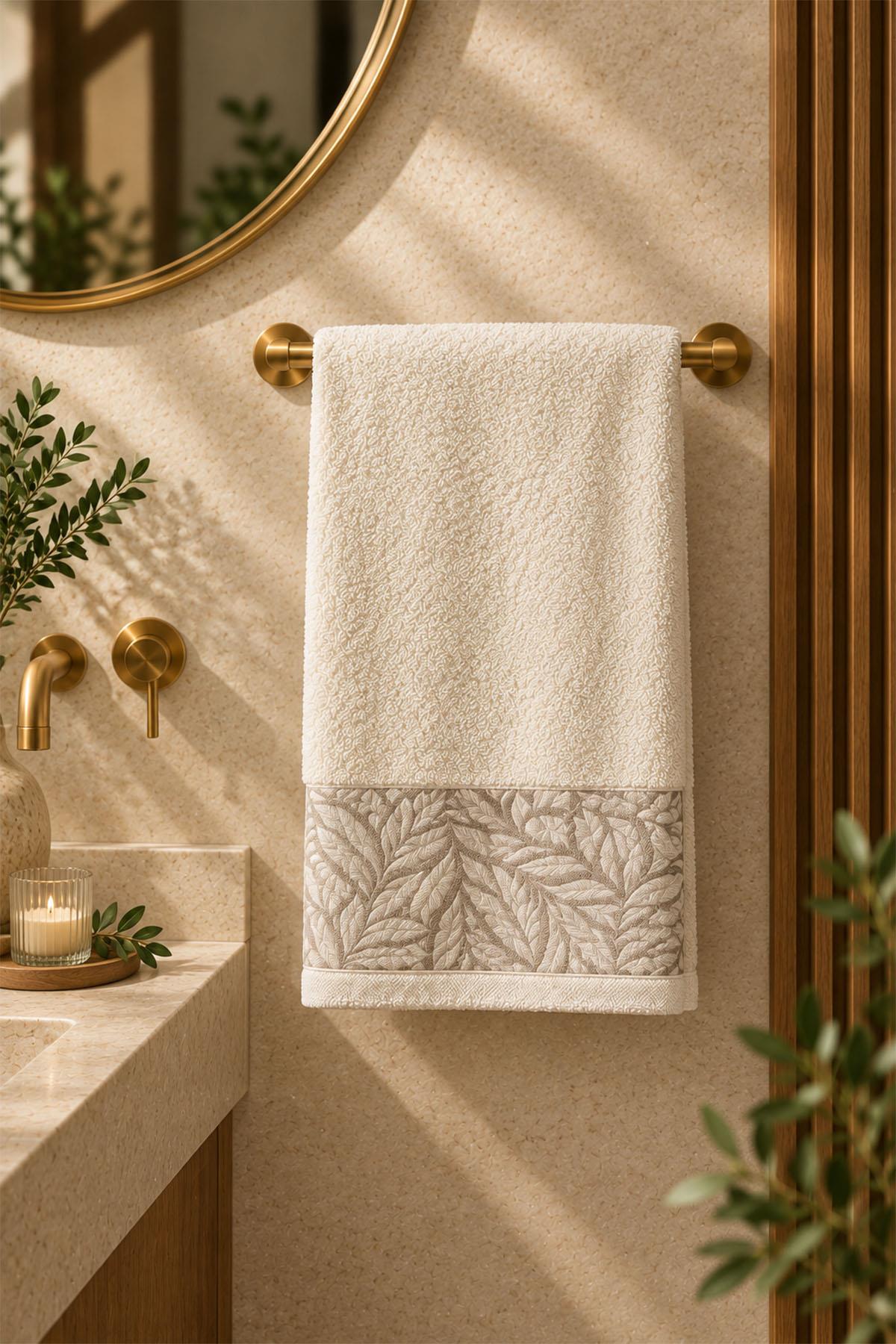 Sage Leaf Pattern Hand Towel (30 x 50 cm)
