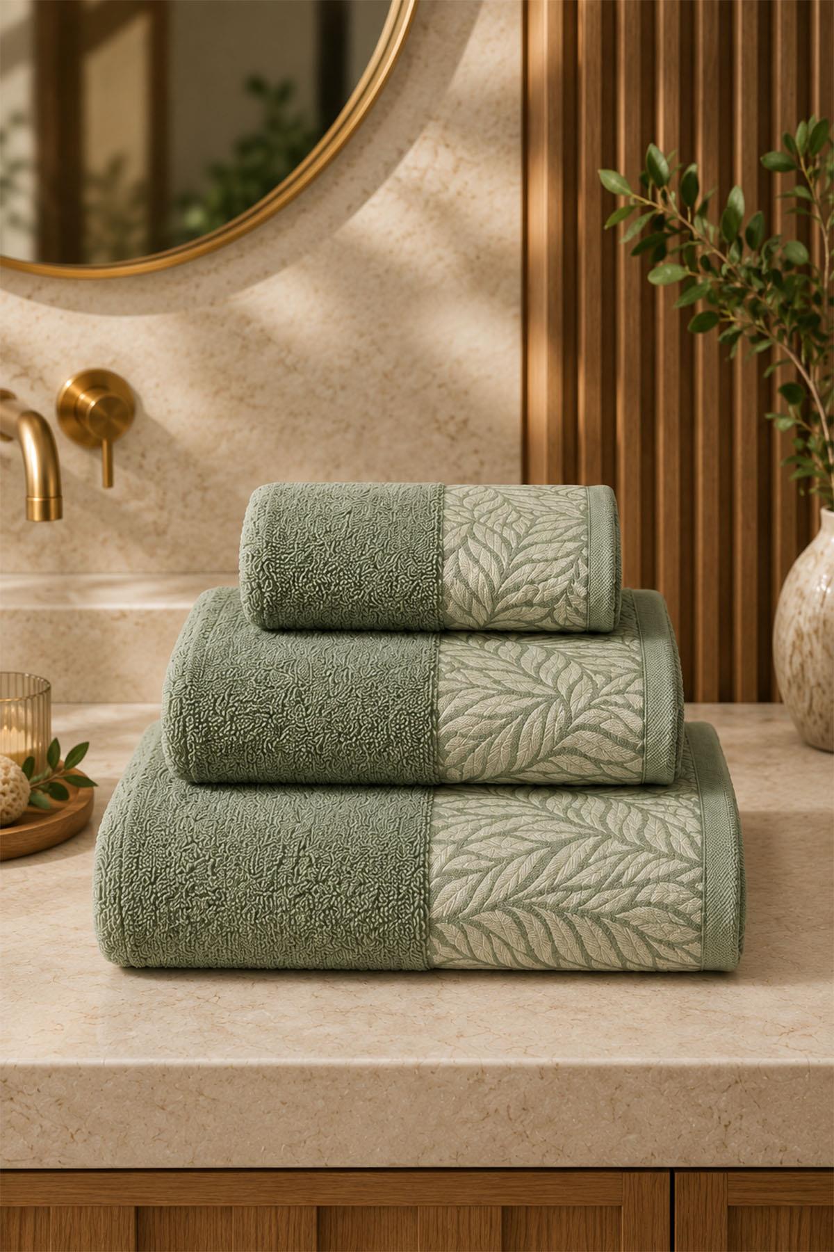 Sage Leaf Pattern Hand Towel (30 x 50 cm)
