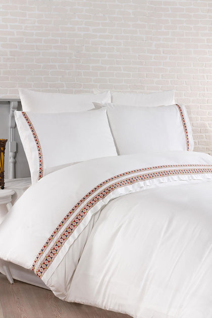 Tria Plaid Cotton Satin Double 6-Piece Duvet Cover Set