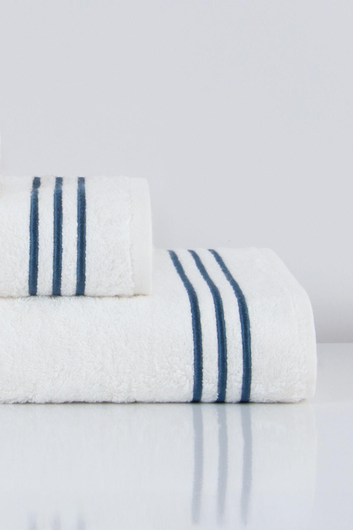 Zen Striped Embroidered Face Towel (50 x 90 cm) - Nazik Home - Value for My Home!