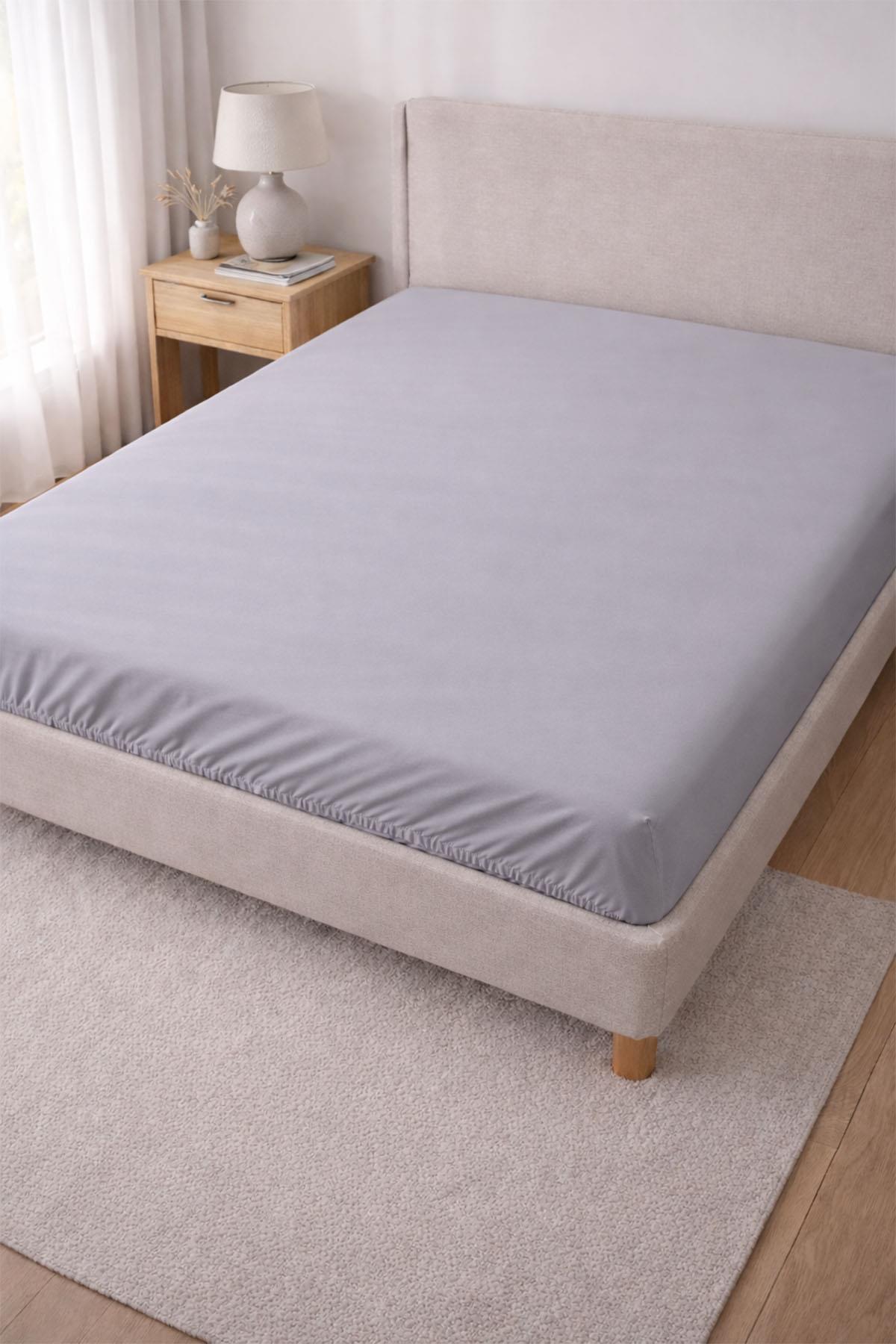 Basic Cotton Sateen Fitted Sheet with Elastic All Around (160 x 200 cm)