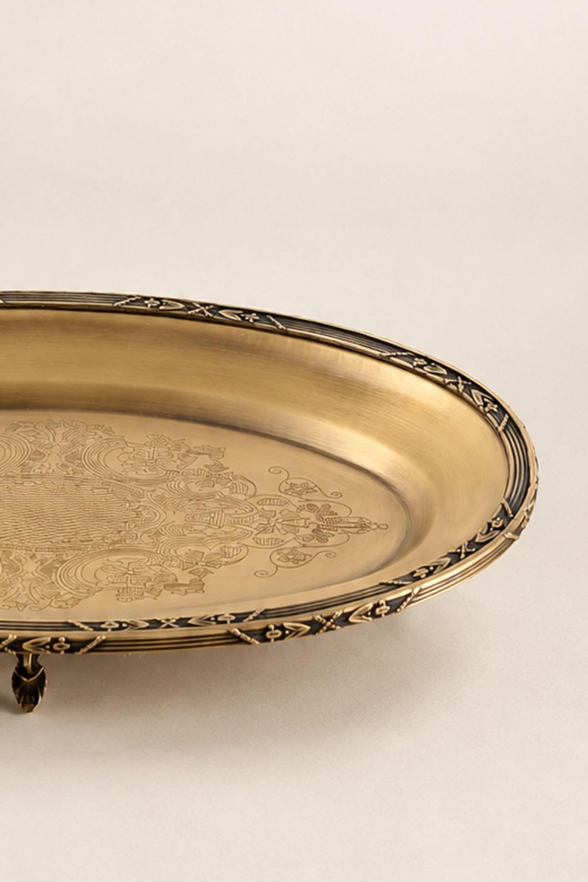 Kessa Antique Detail Oval Serving Tray (35 cm)