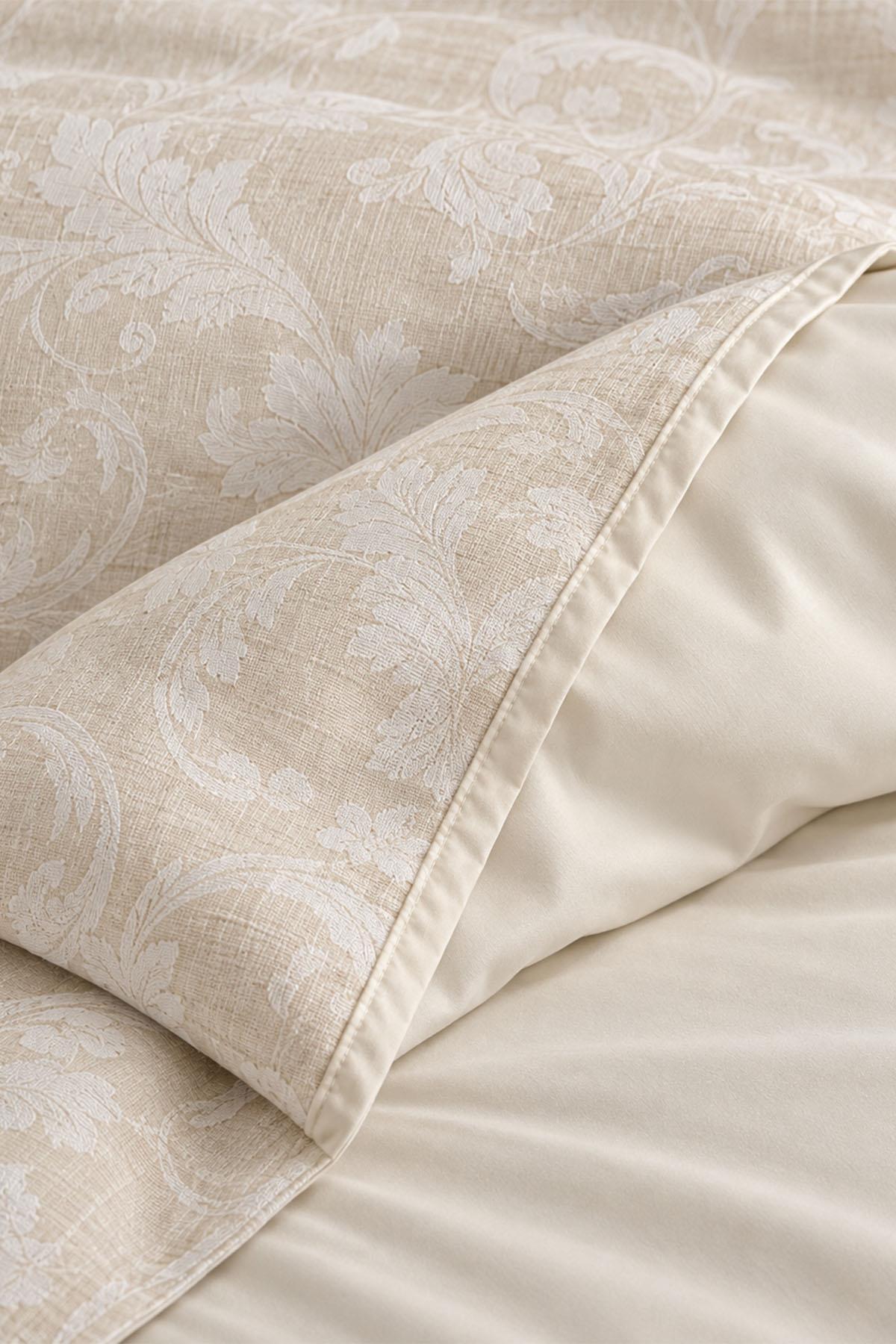 Ines Leaf Pattern 100% Cotton Single 3-Piece Duvet Cover Set