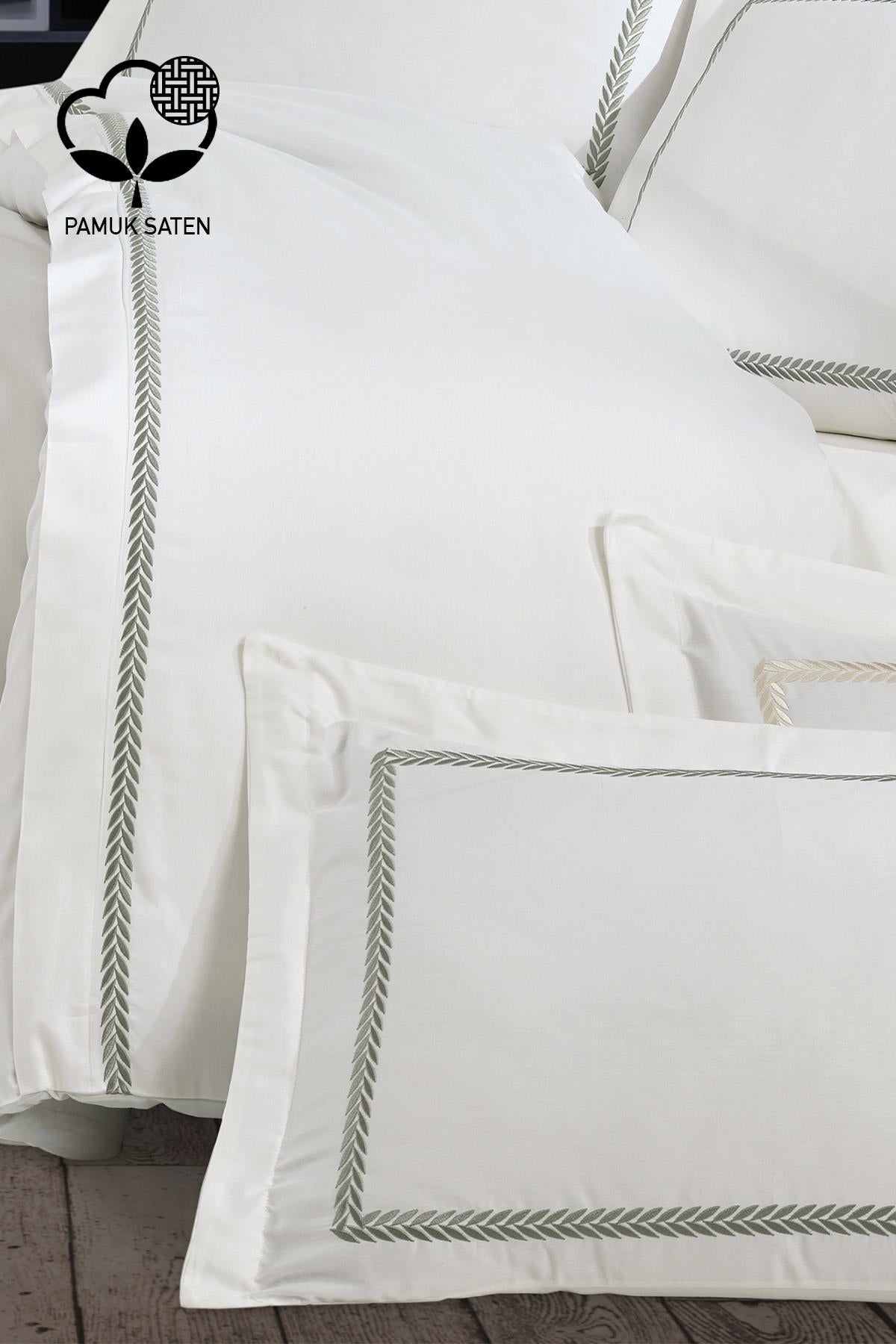 Olimpos Embroidered Cotton Satin Super King Size 6-Piece Duvet Cover Set